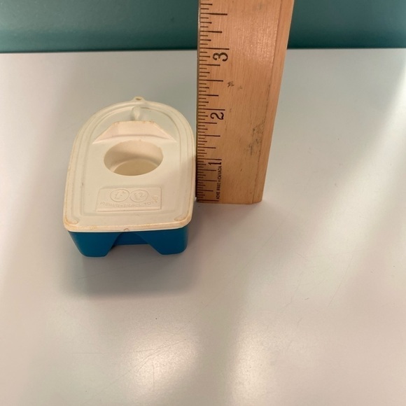 VINTAGE fisher price little people small dinghy boat blue & white plastic - Picture 8 of 10
